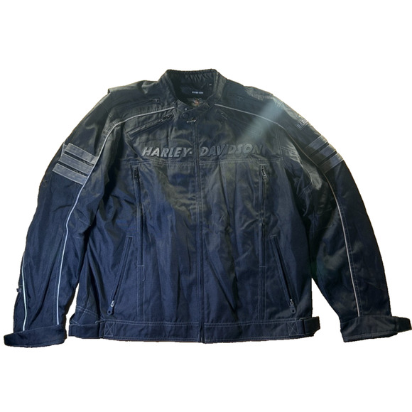 Harley-Davidson Mens Riding Gear Jacket 3XL Black Reflective – Broken Zipper Tab